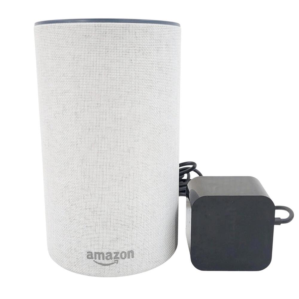 Amazon Echo Smart Speaker 2nd Generation Power Cord Heather Grey Fabric Tested